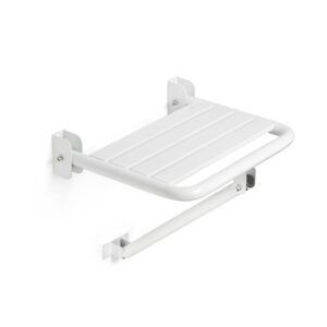Asiento de ducha abatible c/soporte Blanco
