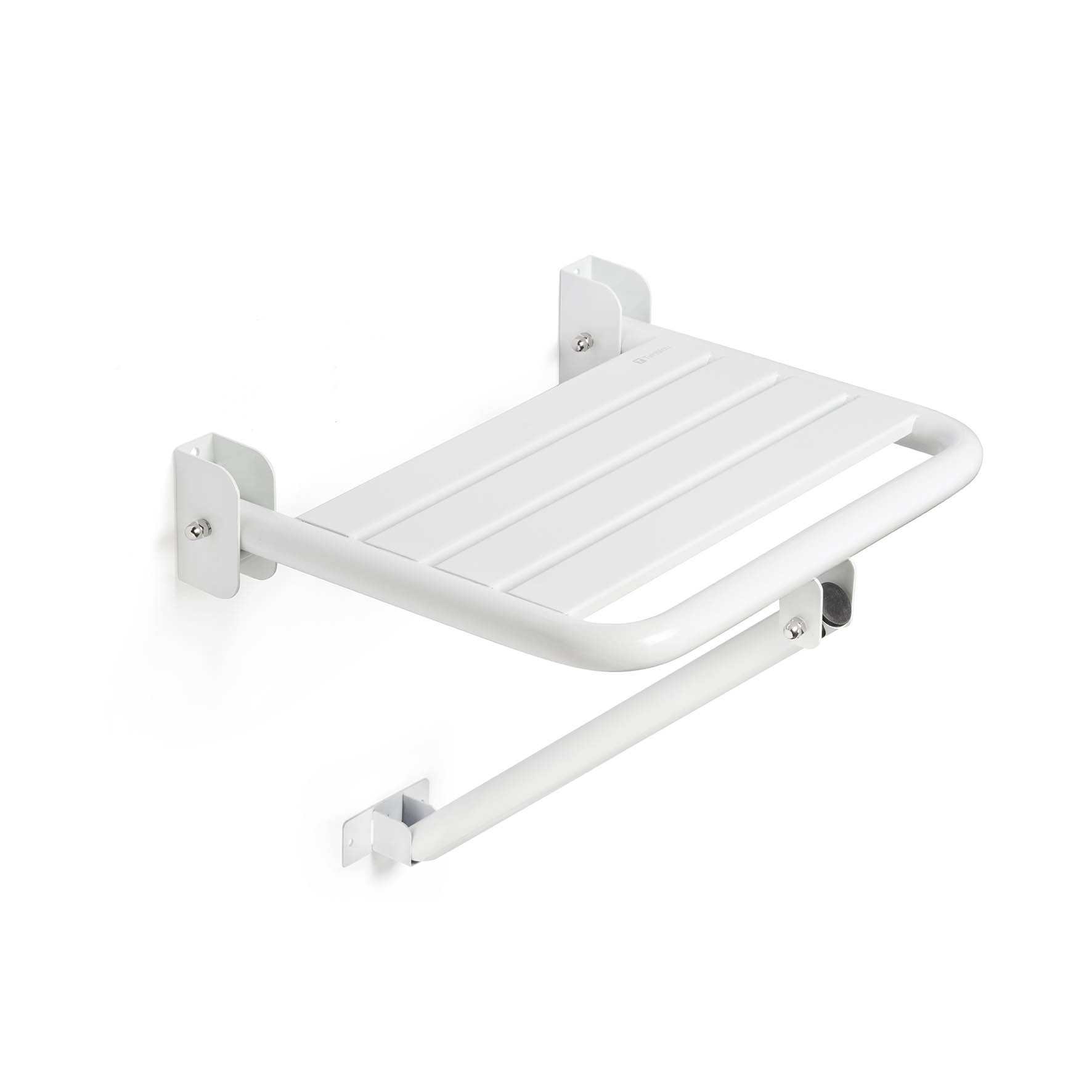 Asiento de ducha abatible c/soporte Blanco
