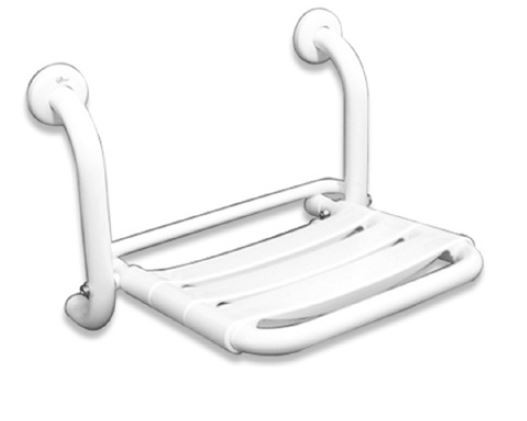 Asiento de baño plegable en inox blanco
