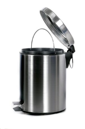 Papelera 5L. pedal inox. Brillo